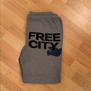 Freecity Gray Sweatpants with Black Logo
